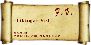 Flikinger Vid névjegykártya